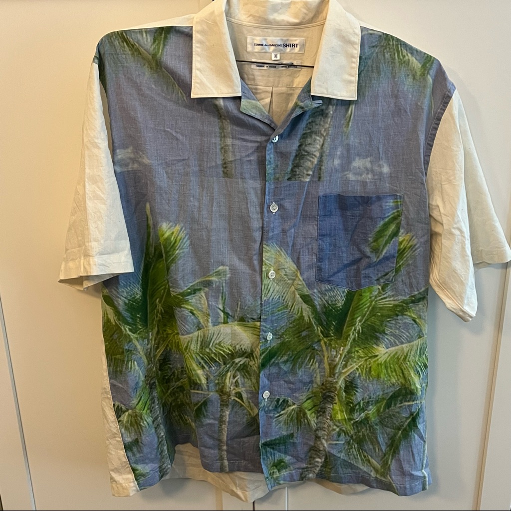 Palm Tree Short Sleeve Button Down Shirt